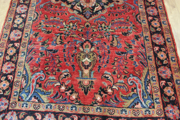 OLD HANDMADE PERSIAN KASHAN RUG FLORAL DESIGN 185 X 110 CM