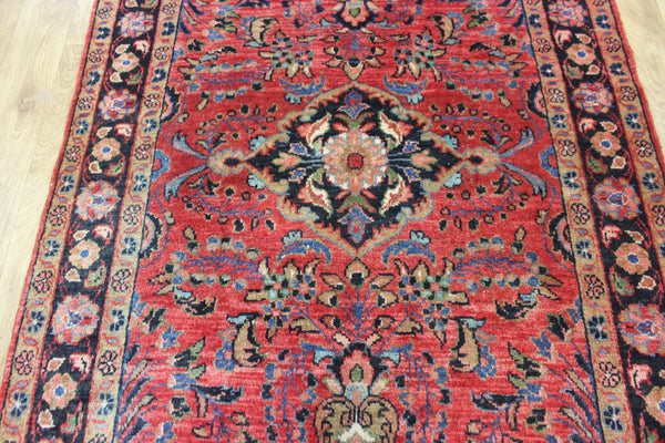 OLD HANDMADE PERSIAN KASHAN RUG FLORAL DESIGN 185 X 110 CM