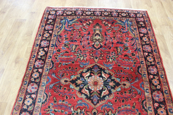 OLD HANDMADE PERSIAN KASHAN RUG FLORAL DESIGN 185 X 110 CM