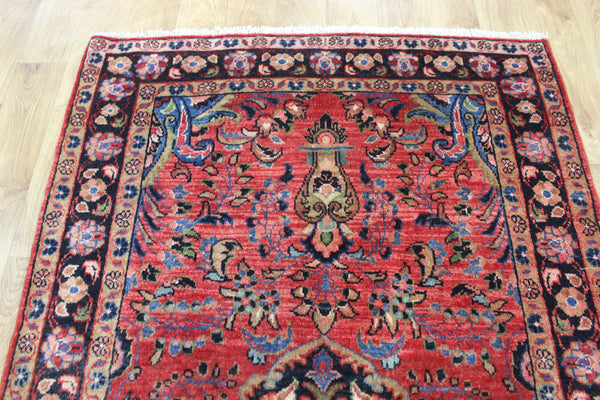 OLD HANDMADE PERSIAN KASHAN RUG FLORAL DESIGN 185 X 110 CM