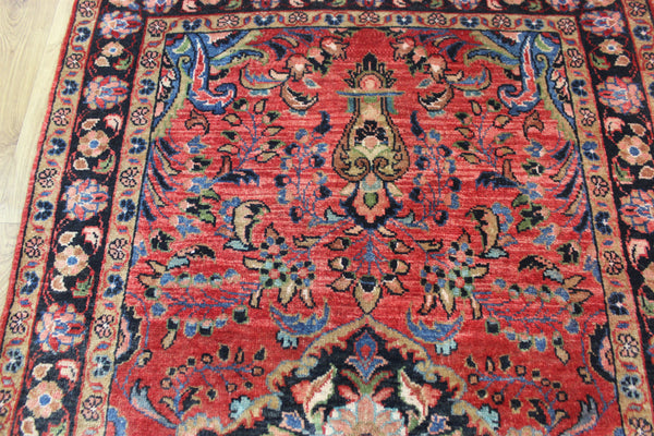 OLD HANDMADE PERSIAN KASHAN RUG FLORAL DESIGN 185 X 110 CM