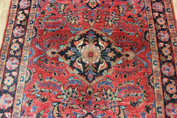 OLD HANDMADE PERSIAN KASHAN RUG FLORAL DESIGN 185 X 110 CM