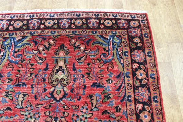 OLD HANDMADE PERSIAN KASHAN RUG FLORAL DESIGN 185 X 110 CM