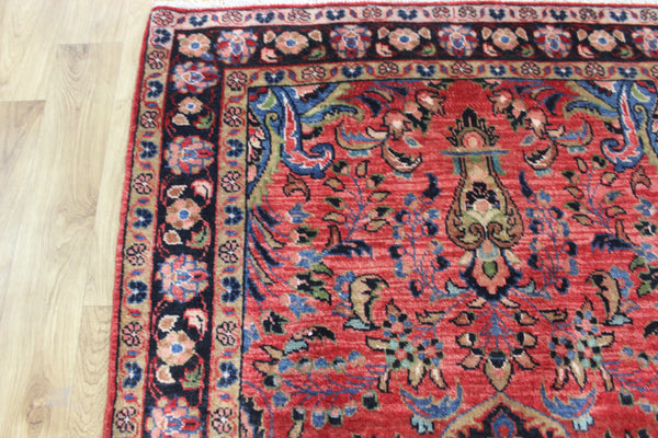 OLD HANDMADE PERSIAN KASHAN RUG FLORAL DESIGN 185 X 110 CM