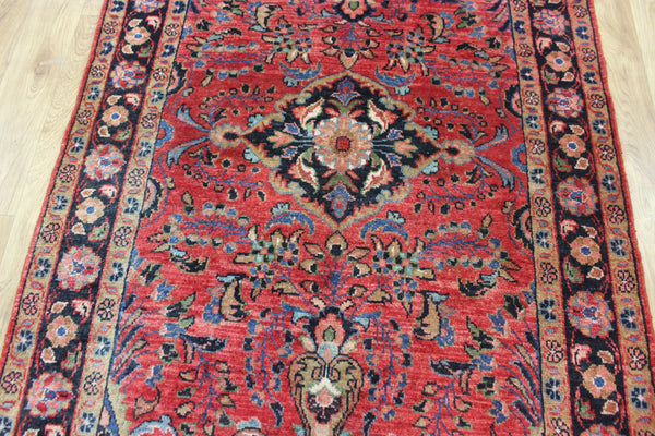 OLD HANDMADE PERSIAN KASHAN RUG FLORAL DESIGN 185 X 110 CM