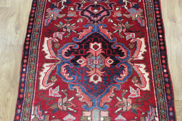 VINTAGE PERSIAN HERIZ WOOL RUNNER 195 X 77 CM