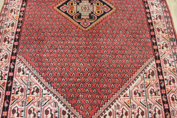 VINTAGE HANDMADE PERSIAN MAHAL RUG WITH WELL KNOWN BOTHE DESIGN 200 X 125 CM