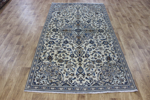 FINE HANDMADE PERSIAN KASHAN WOOL RUG FLORAL DESIGN 245 X 132 CM