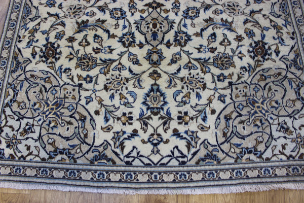 FINE HANDMADE PERSIAN KASHAN WOOL RUG FLORAL DESIGN 245 X 132 CM