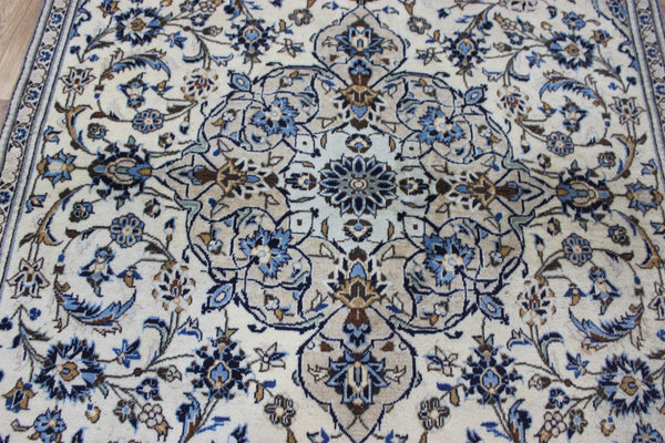FINE HANDMADE PERSIAN KASHAN WOOL RUG FLORAL DESIGN 245 X 132 CM