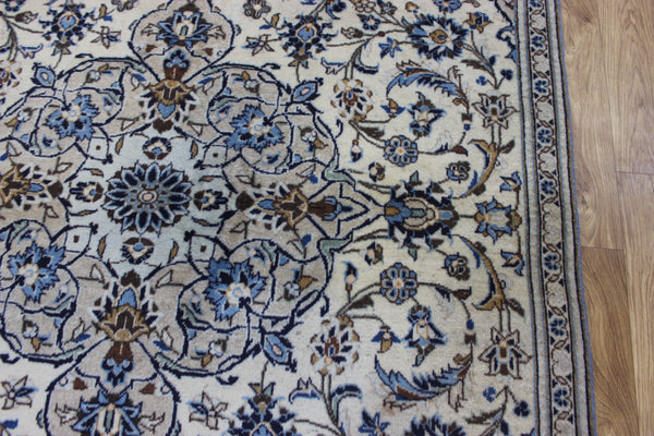 FINE HANDMADE PERSIAN KASHAN WOOL RUG FLORAL DESIGN 245 X 132 CM