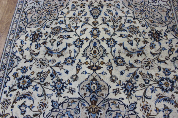 FINE HANDMADE PERSIAN KASHAN WOOL RUG FLORAL DESIGN 245 X 132 CM