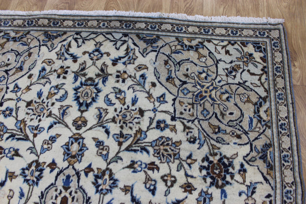 FINE HANDMADE PERSIAN KASHAN WOOL RUG FLORAL DESIGN 245 X 132 CM