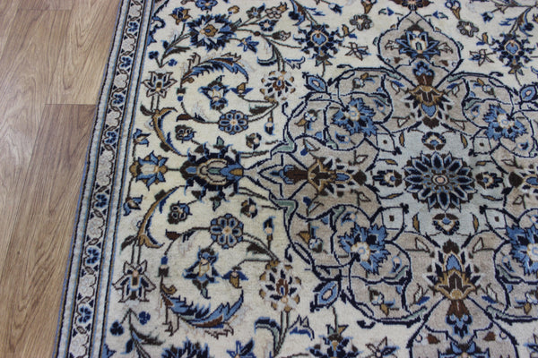 FINE HANDMADE PERSIAN KASHAN WOOL RUG FLORAL DESIGN 245 X 132 CM