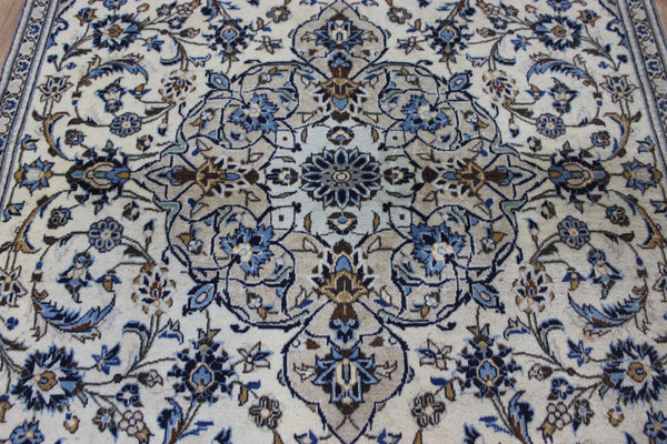 FINE HANDMADE PERSIAN KASHAN WOOL RUG FLORAL DESIGN 245 X 132 CM