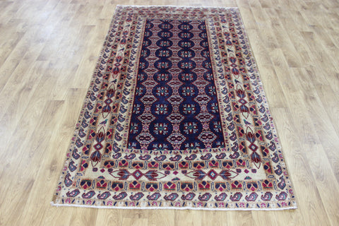 OLD HANDMADE PERSIAN TURKMEN WOOL RUG 215 x 125 cm