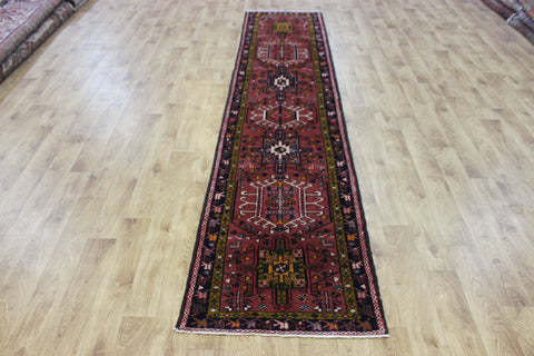 Vintage handmade Persian Karajeh runner of traditional medallion design 328 x 70 cm