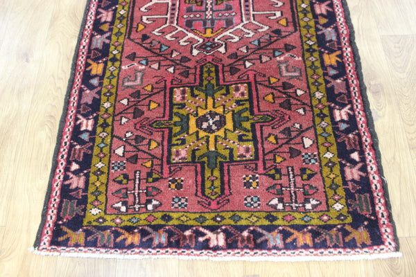 Vintage handmade Persian Karajeh runner of traditional medallion design 328 x 70 cm