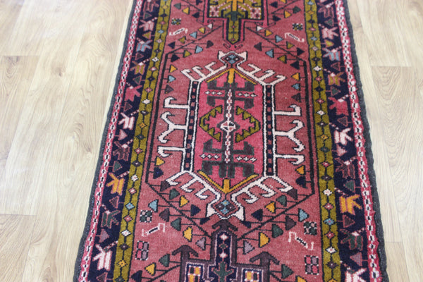 Vintage handmade Persian Karajeh runner of traditional medallion design 328 x 70 cm