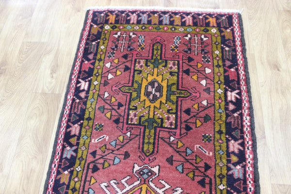Vintage handmade Persian Karajeh runner of traditional medallion design 328 x 70 cm