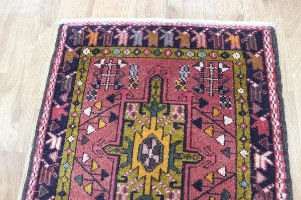 Vintage handmade Persian Karajeh runner of traditional medallion design 328 x 70 cm