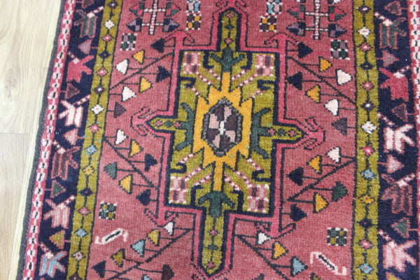 Vintage handmade Persian Karajeh runner of traditional medallion design 328 x 70 cm