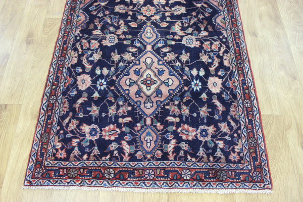 Large handmade Persian wool runner of traditional floral design 340 x 97 cm