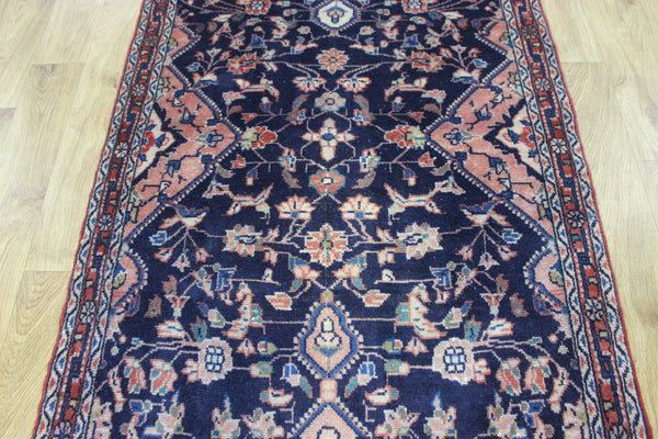 Large handmade Persian wool runner of traditional floral design 340 x 97 cm