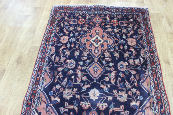 Large handmade Persian wool runner of traditional floral design 340 x 97 cm
