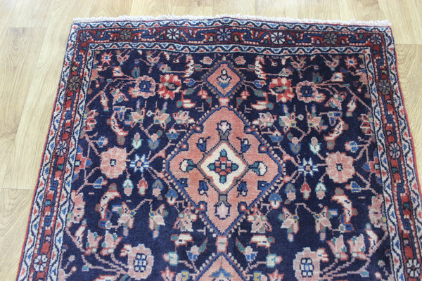 Large handmade Persian wool runner of traditional floral design 340 x 97 cm