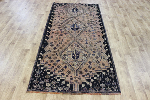 Antique Persian Qashqai tribal rug of triple medallion 220x 107 cm