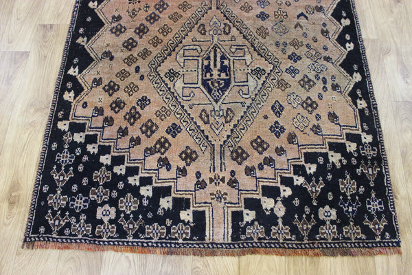 Antique Persian Qashqai tribal rug of triple medallion 220x 107 cm