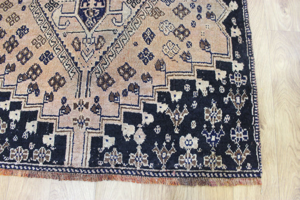 Antique Persian Qashqai tribal rug of triple medallion 220x 107 cm