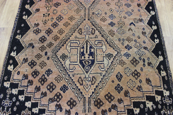 Antique Persian Qashqai tribal rug of triple medallion 220x 107 cm