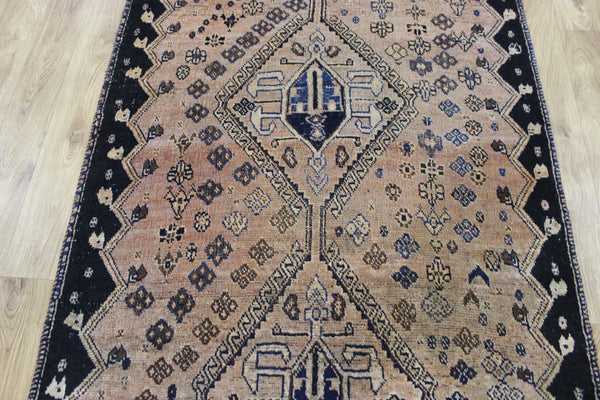 Antique Persian Qashqai tribal rug of triple medallion 220x 107 cm