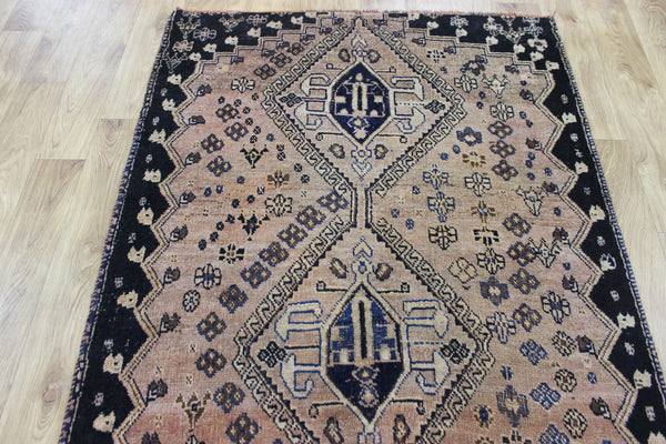 Antique Persian Qashqai tribal rug of triple medallion 220x 107 cm