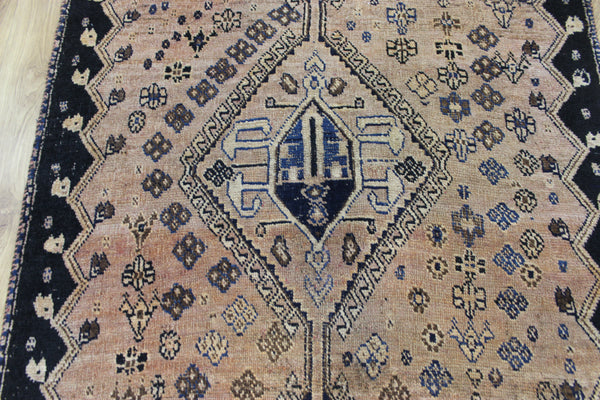 Antique Persian Qashqai tribal rug of triple medallion 220x 107 cm