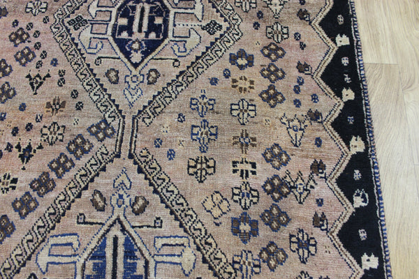 Antique Persian Qashqai tribal rug of triple medallion 220x 107 cm