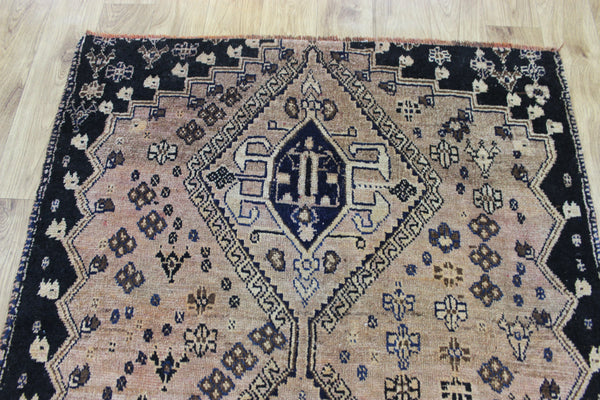 Antique Persian Qashqai tribal rug of triple medallion 220x 107 cm