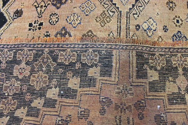 Antique Persian Qashqai tribal rug of triple medallion 220x 107 cm