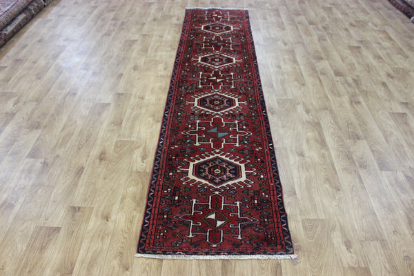 Old handmade Persian Karajeh runner of traditional medallion design 290 x 68 cm