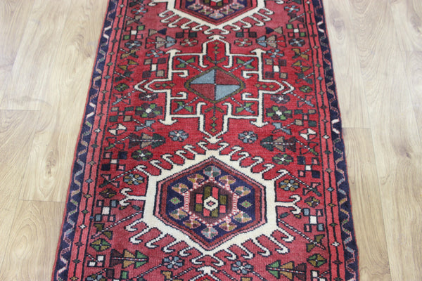 Old handmade Persian Karajeh runner of traditional medallion design 290 x 68 cm