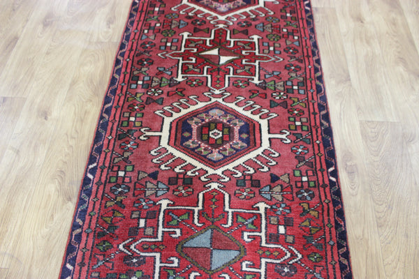 Old handmade Persian Karajeh runner of traditional medallion design 290 x 68 cm