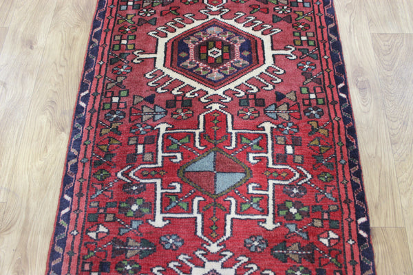Old handmade Persian Karajeh runner of traditional medallion design 290 x 68 cm