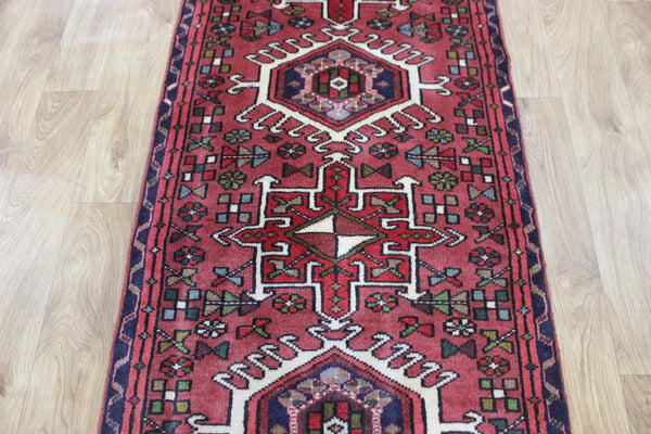 Old handmade Persian Karajeh runner of traditional medallion design 290 x 68 cm