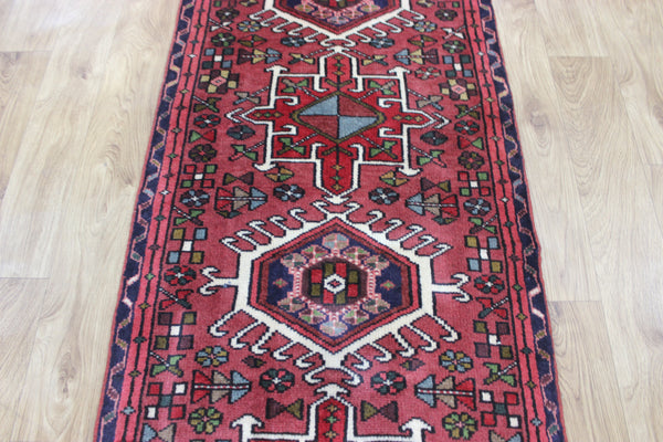Old handmade Persian Karajeh runner of traditional medallion design 290 x 68 cm