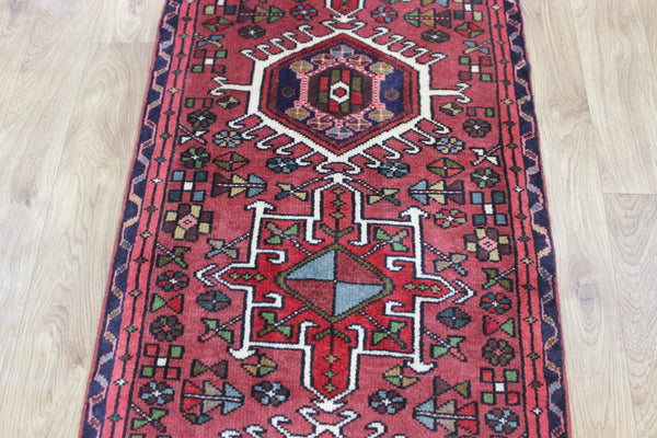 Old handmade Persian Karajeh runner of traditional medallion design 290 x 68 cm