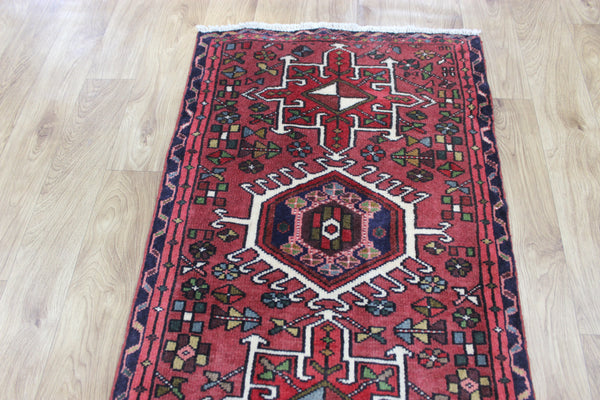 Old handmade Persian Karajeh runner of traditional medallion design 290 x 68 cm