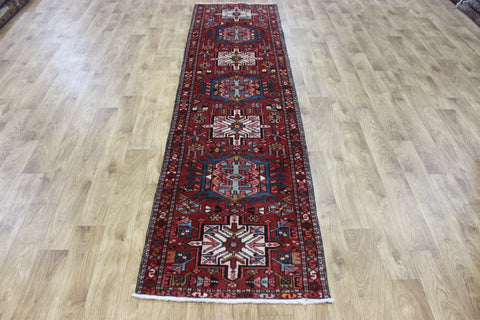 Antique handmade Persian Karajeh runner of traditional medallion 285 x 75 cm