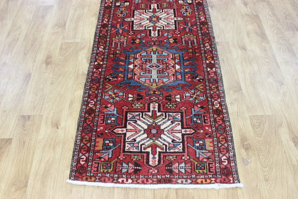Antique handmade Persian Karajeh runner of traditional medallion 285 x 75 cm